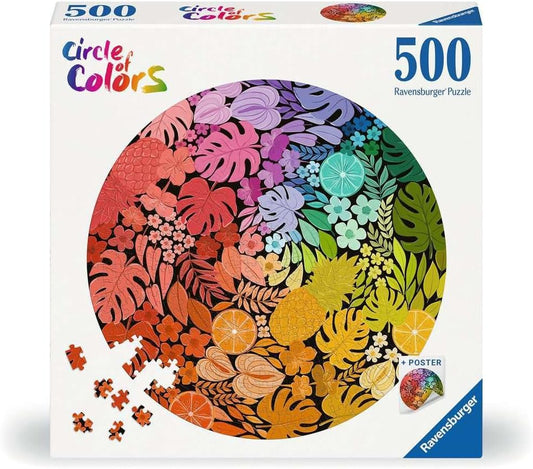 Ravensburger Round Tropical (Circle of Colors) 500 Piece Jigsaw Puzzle