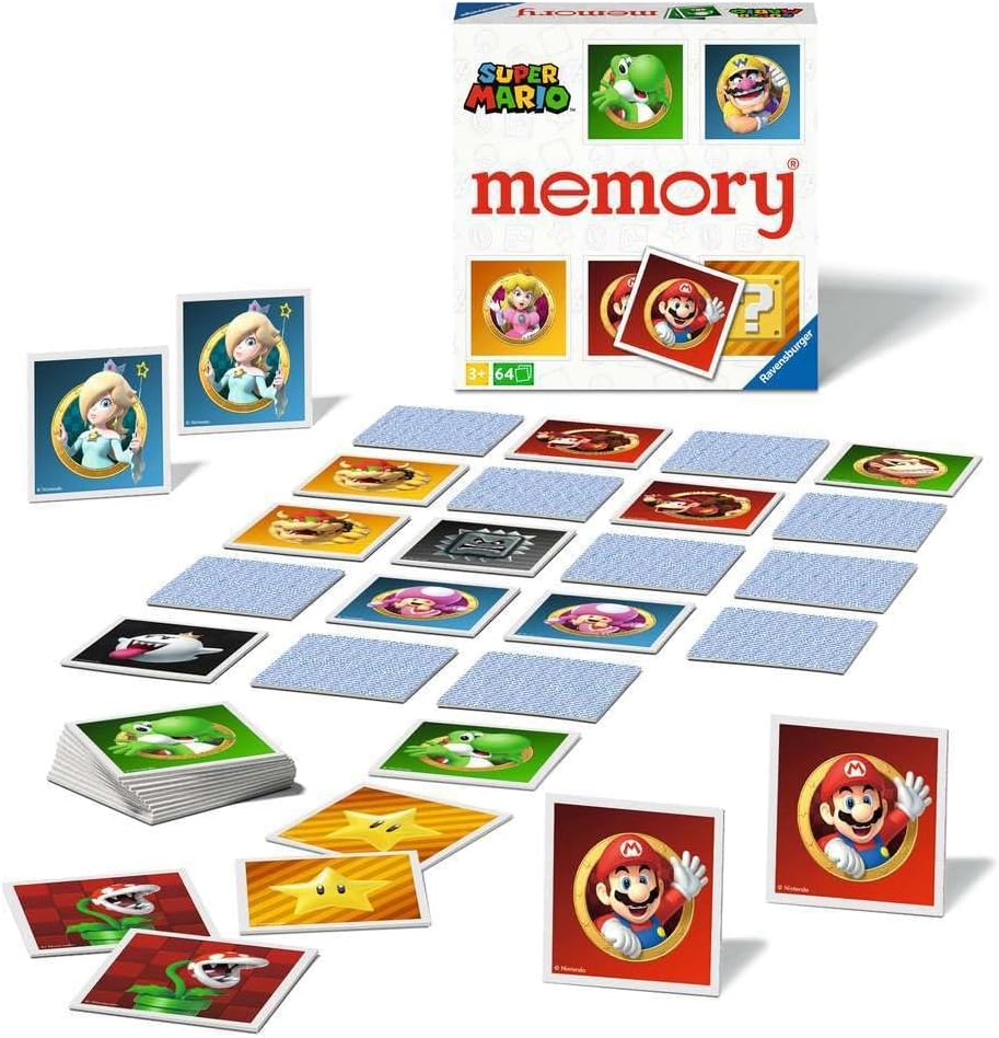 Ravensburger Super Mario Large Memory Matching - Picture Snap Pairs Game