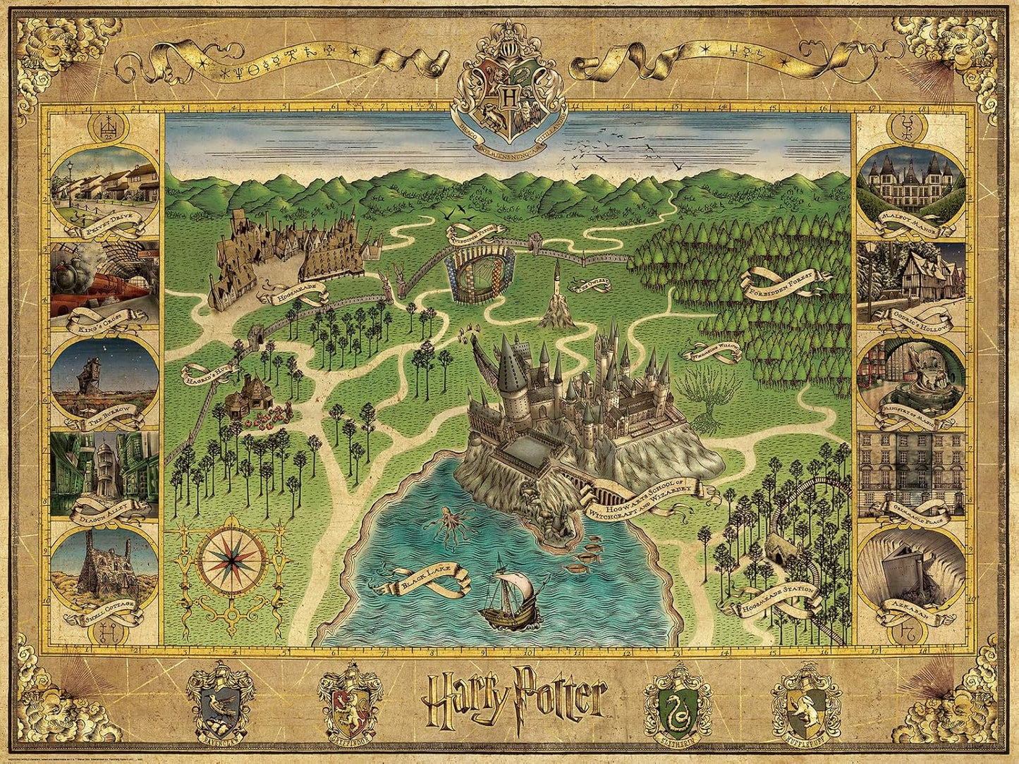 Ravensburger Hogwarts Map 1500 Piece Jigsaw Puzzle